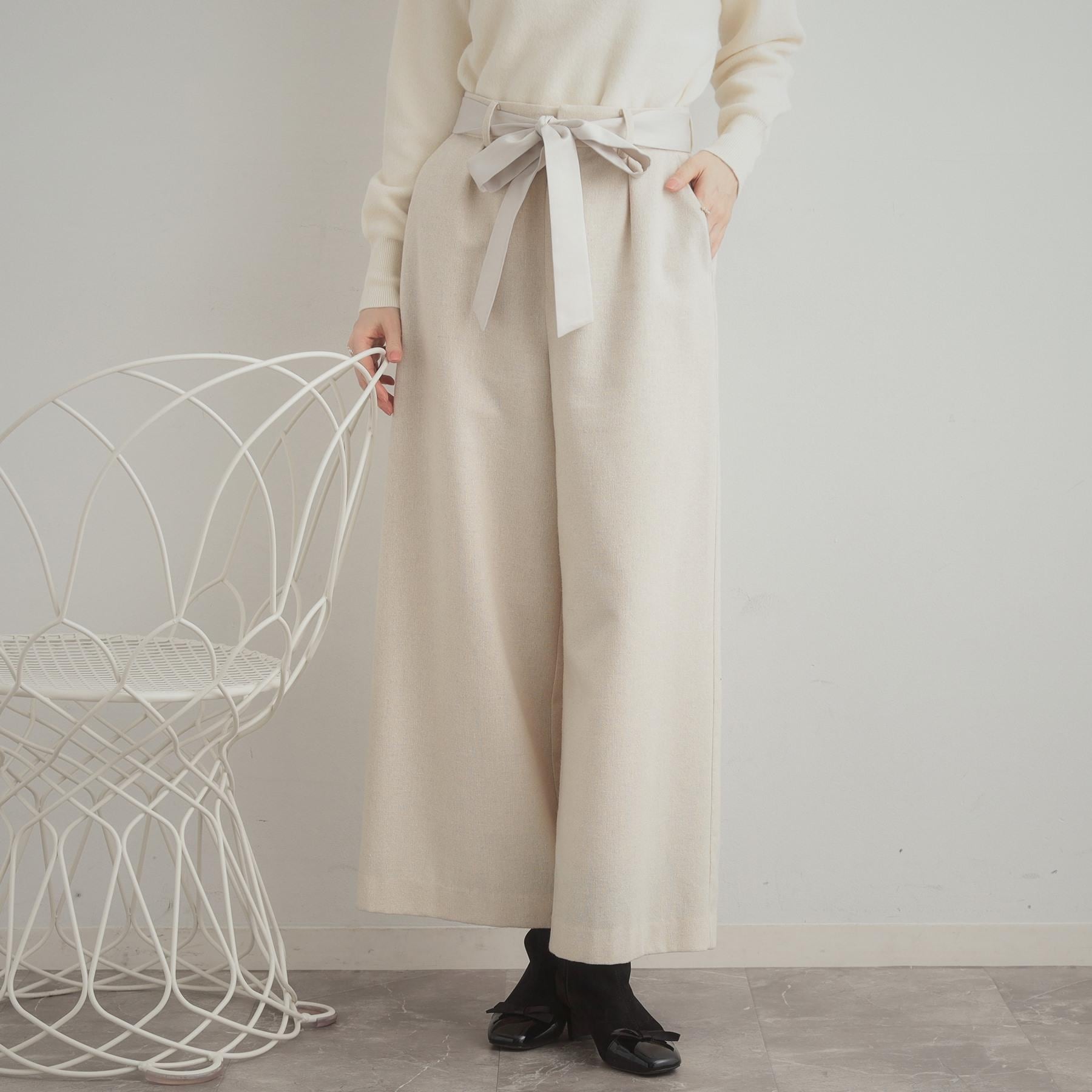 クチュール ブローチ Couture Brooch ラメツイードワイドパンツ （オフホワイト(003)） オフホワイト(003)