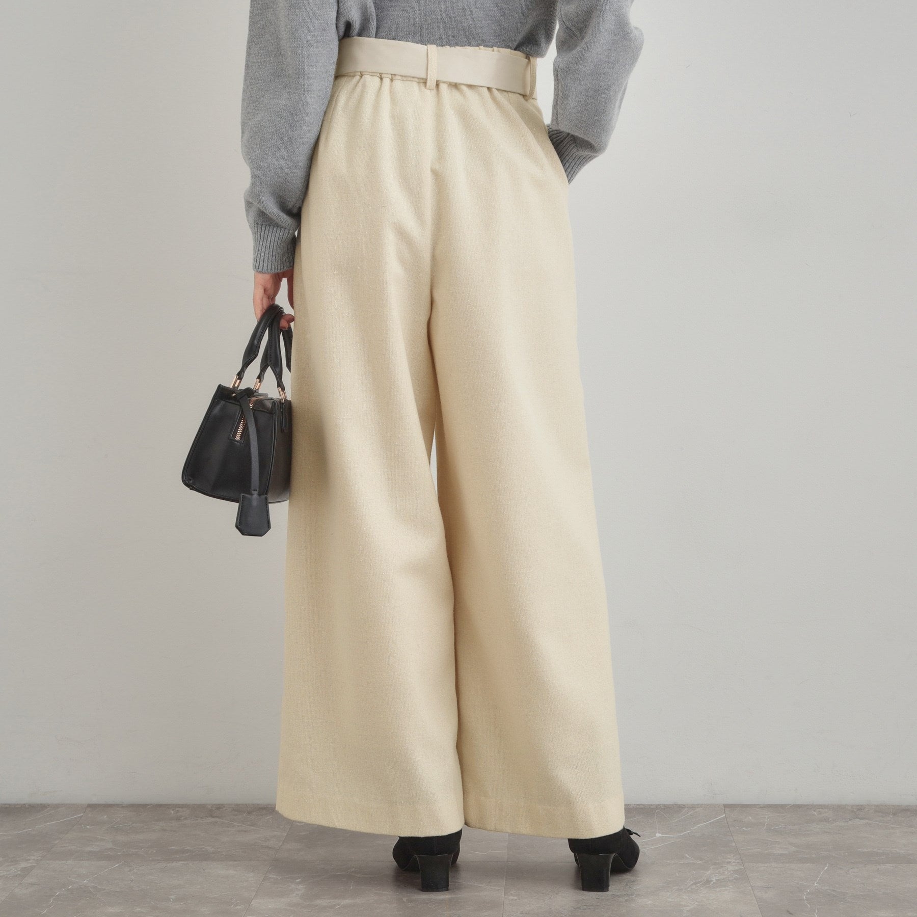 クチュール ブローチ Couture Brooch ラメツイードワイドパンツ （オフホワイト(003)） オフホワイト(003)