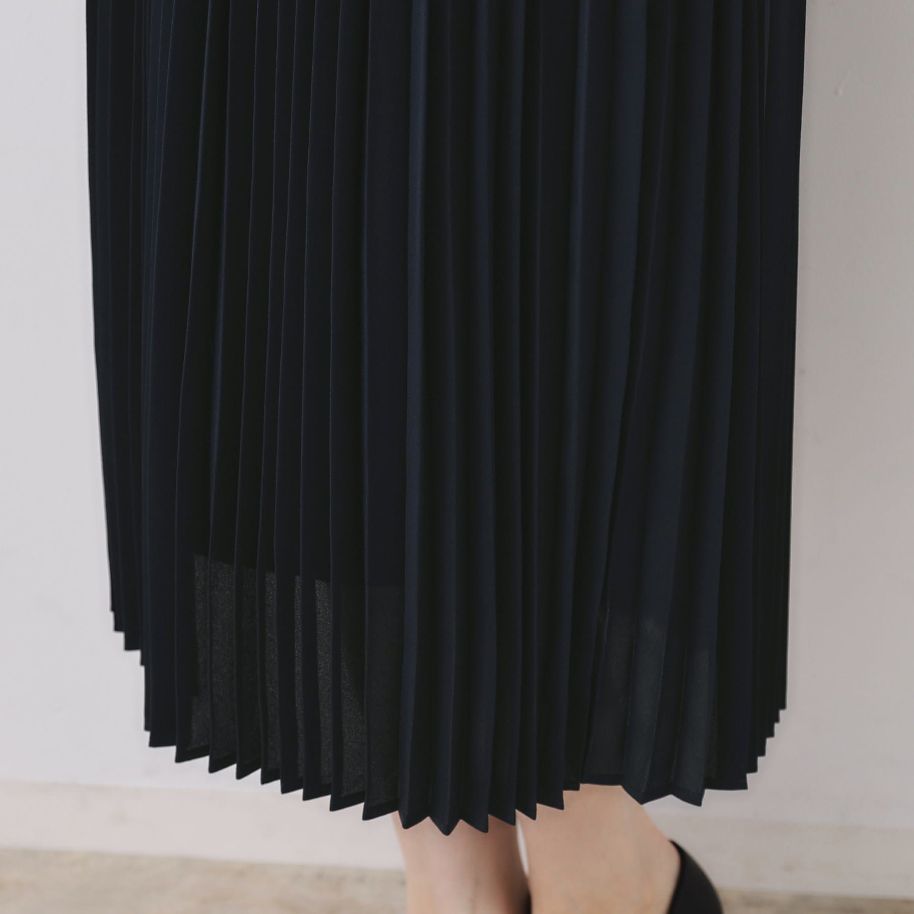 クチュール ブローチ Couture Brooch 配色シフォンプリーツワンピース （ネイビー(094)） ネイビー(094)