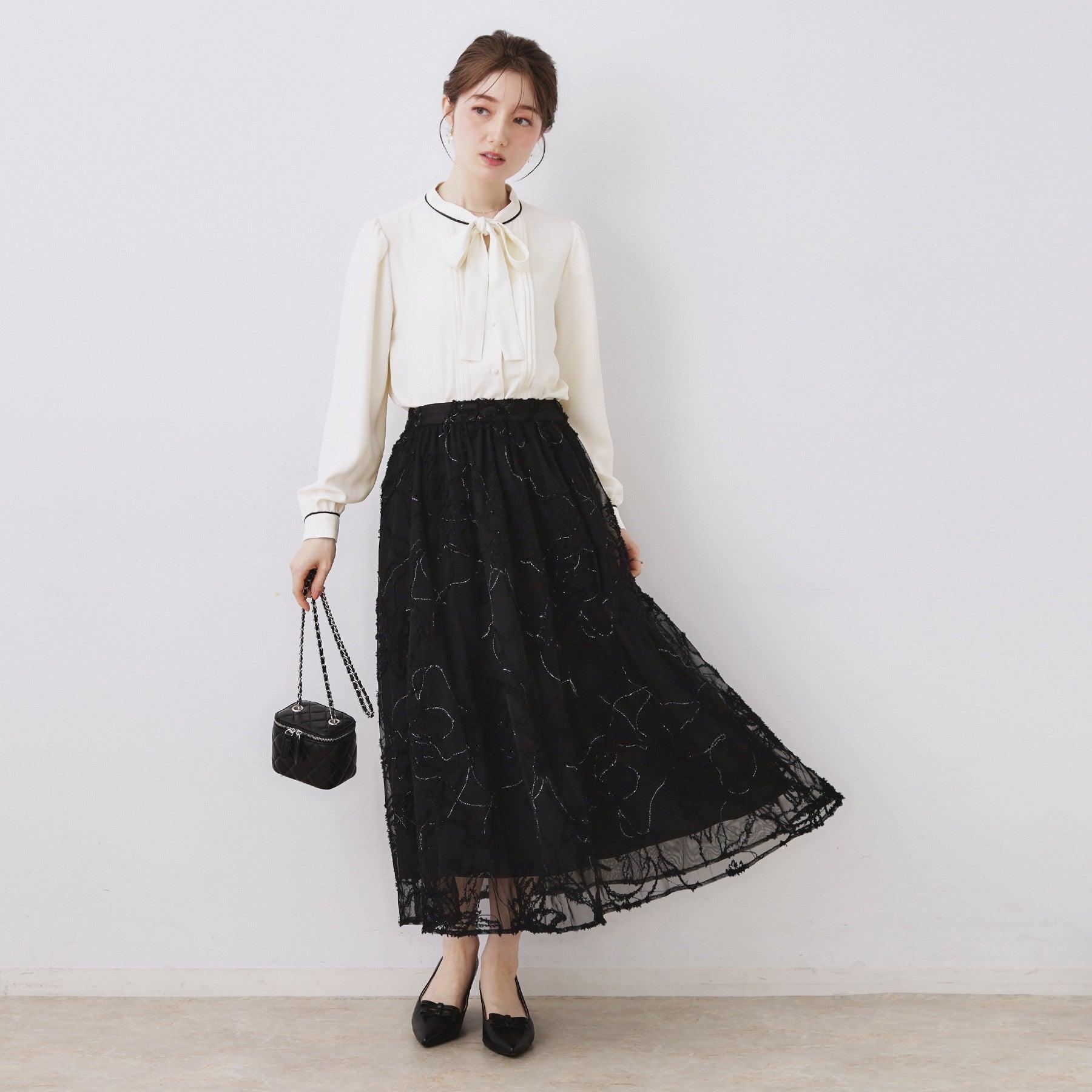 クチュール ブローチ Couture Brooch 配色タックタイブラウス （ピンクベージュ(553)） ピンクベージュ(553)