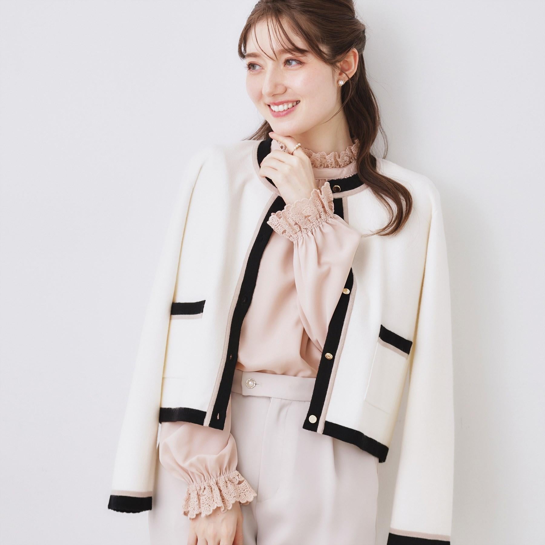 クチュール ブローチ Couture Brooch 前後2WAYエンブロレースブラウス （ライトピンク(070)） ライトピンク(070)