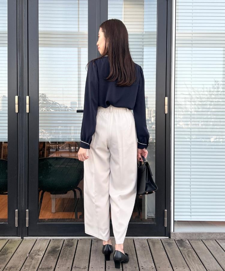 クチュール ブローチ Couture Brooch ウエストリボン サスペンダー付きワイドパンツ （ベージュ(052)） ベージュ(052)