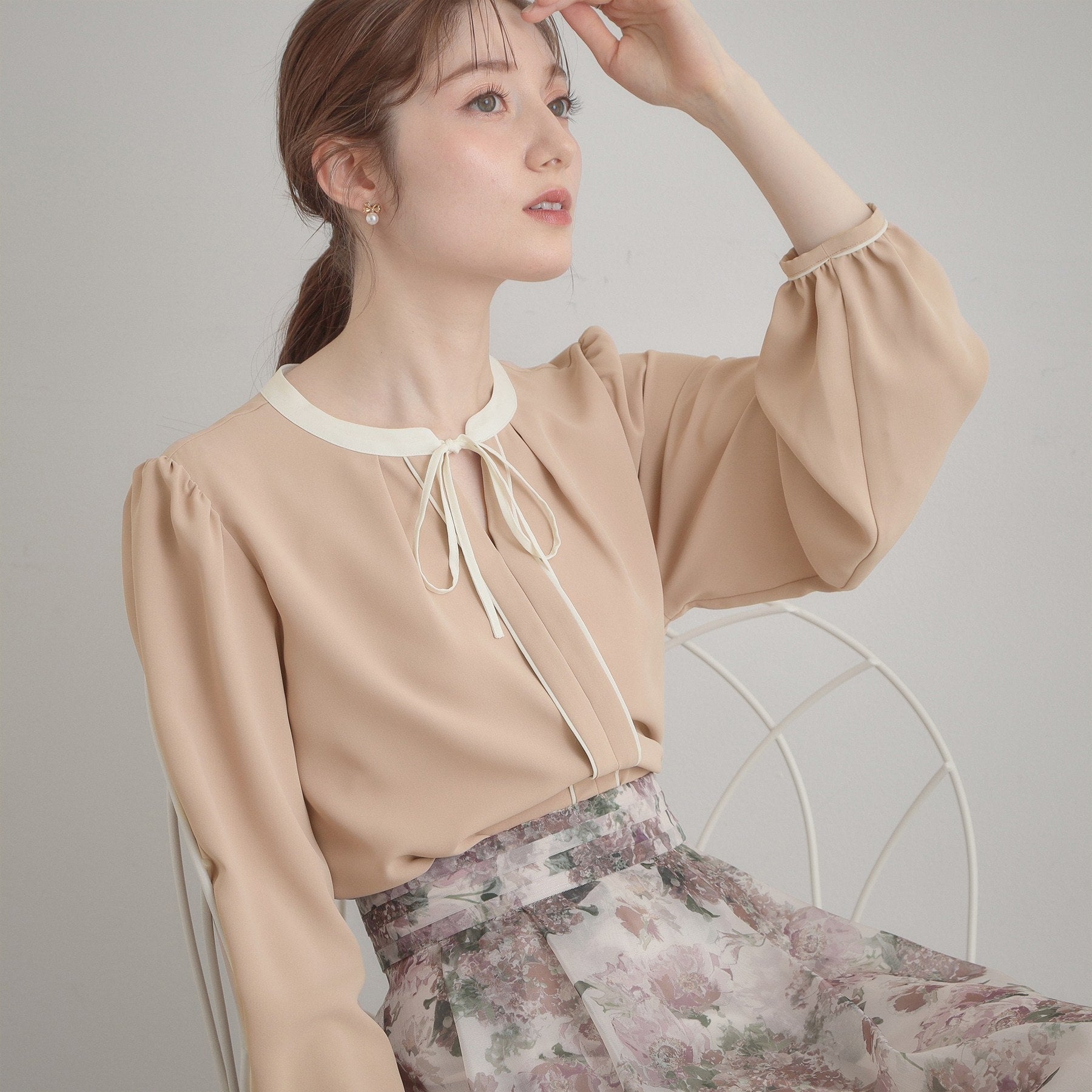 クチュール ブローチ Couture Brooch 配色細リボンタイ （ライトグレー(511)） ライトグレー(511)