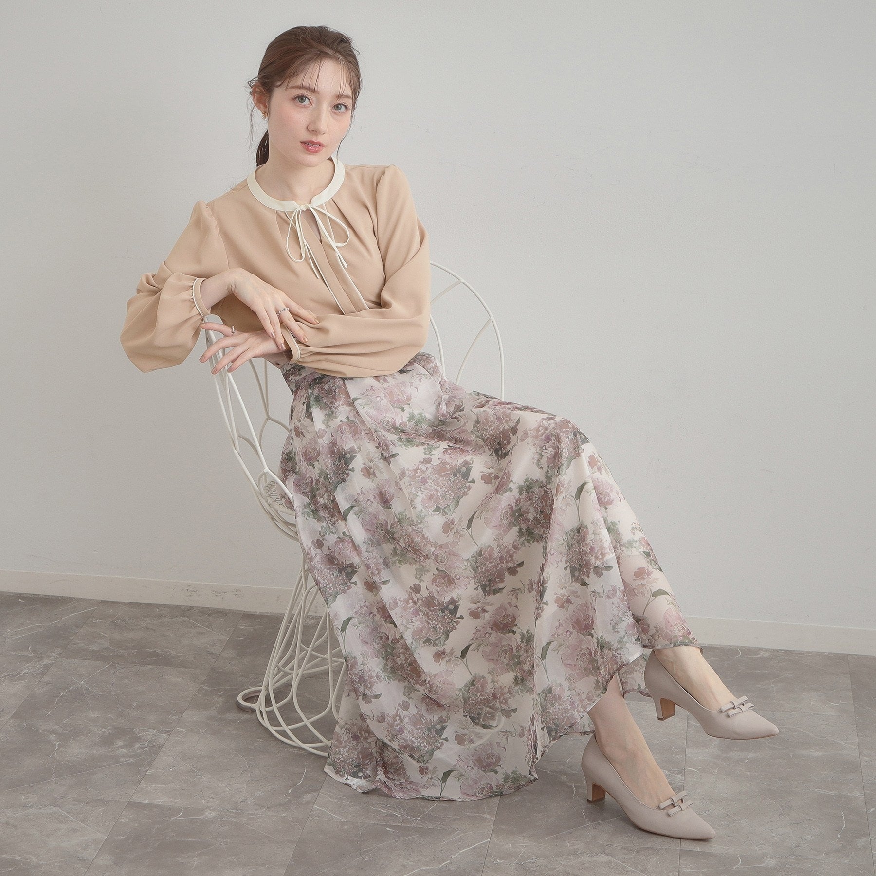 クチュール ブローチ Couture Brooch 配色細リボンタイ （ライトグレー(511)） ライトグレー(511)