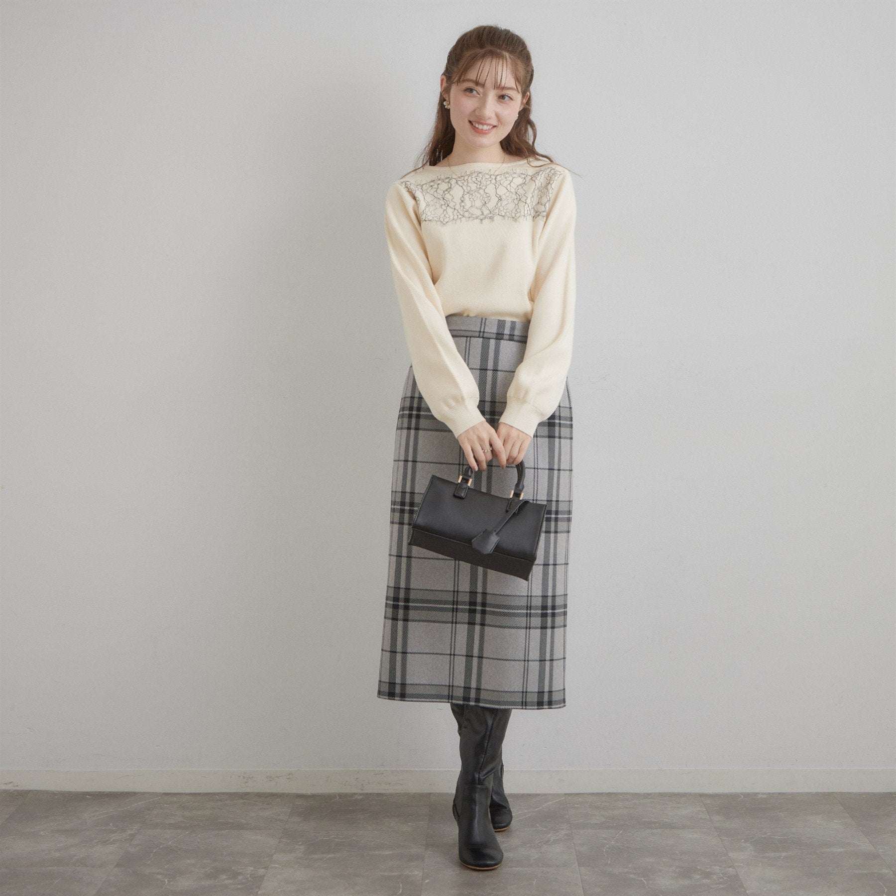 クチュール ブローチ Couture Brooch レースドッキングニット （チャコールグレー(014)） チャコールグレー(014)