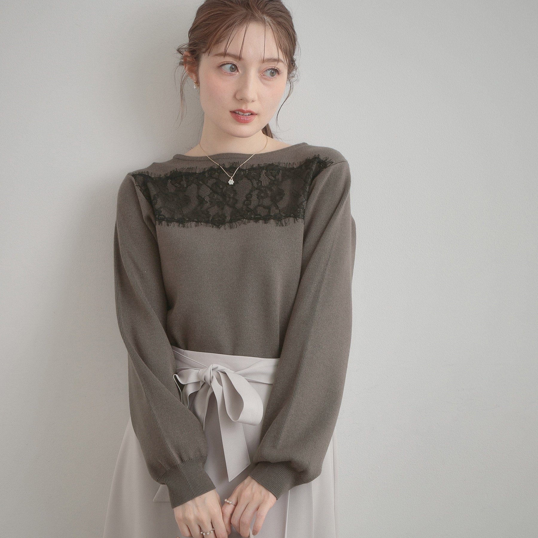 クチュール ブローチ Couture Brooch レースドッキングニット （チャコールグレー(014)） チャコールグレー(014)