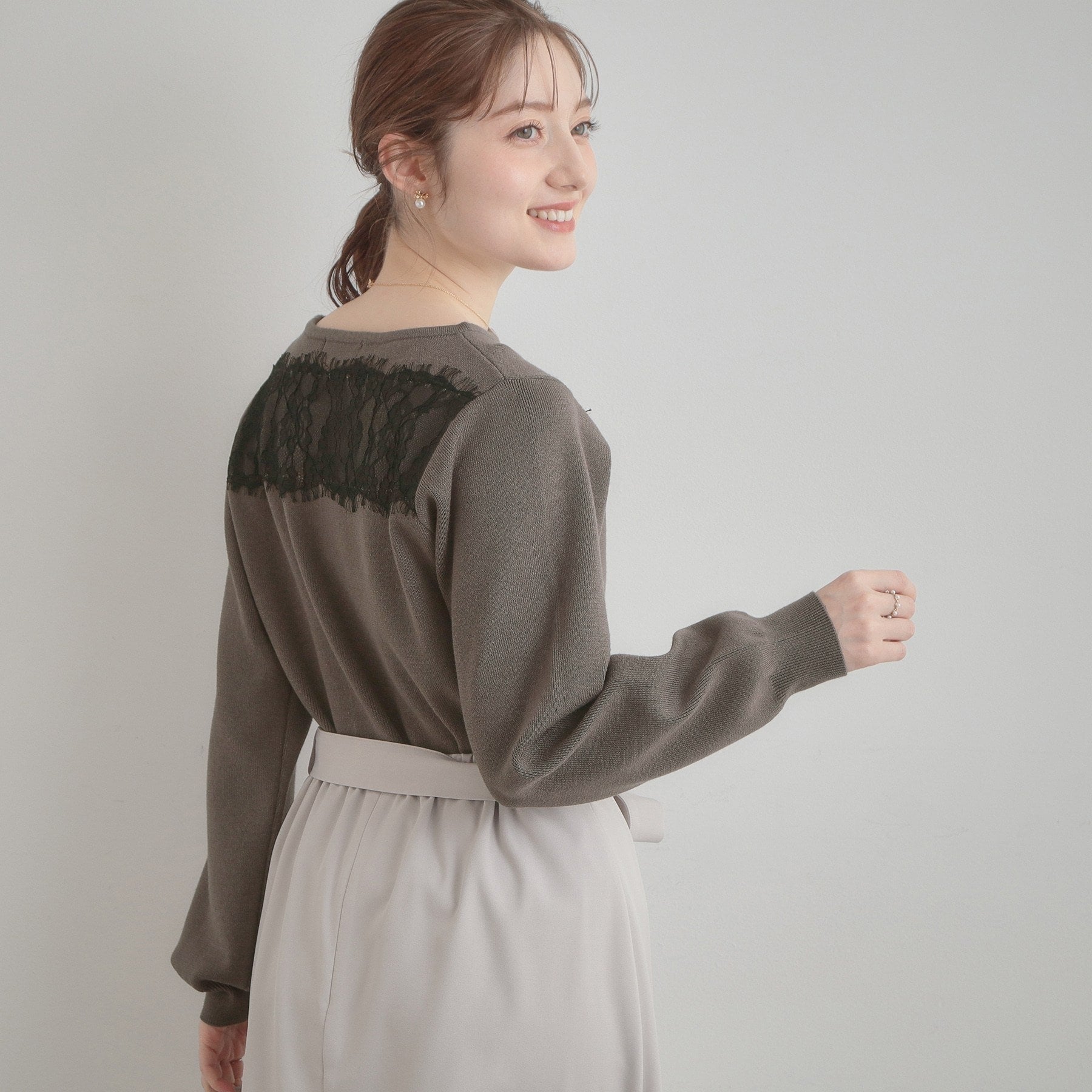 クチュール ブローチ Couture Brooch レースドッキングニット （チャコールグレー(014)） チャコールグレー(014)