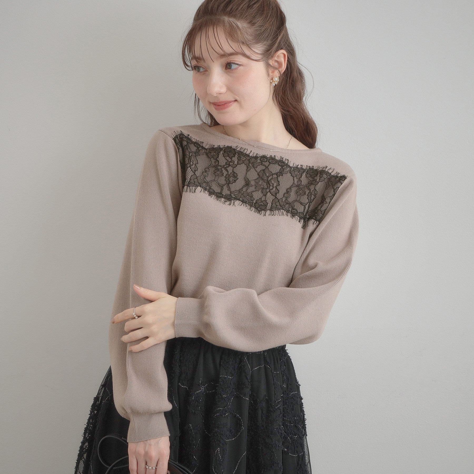 クチュール ブローチ Couture Brooch レースドッキングニット （チャコールグレー(014)） チャコールグレー(014)