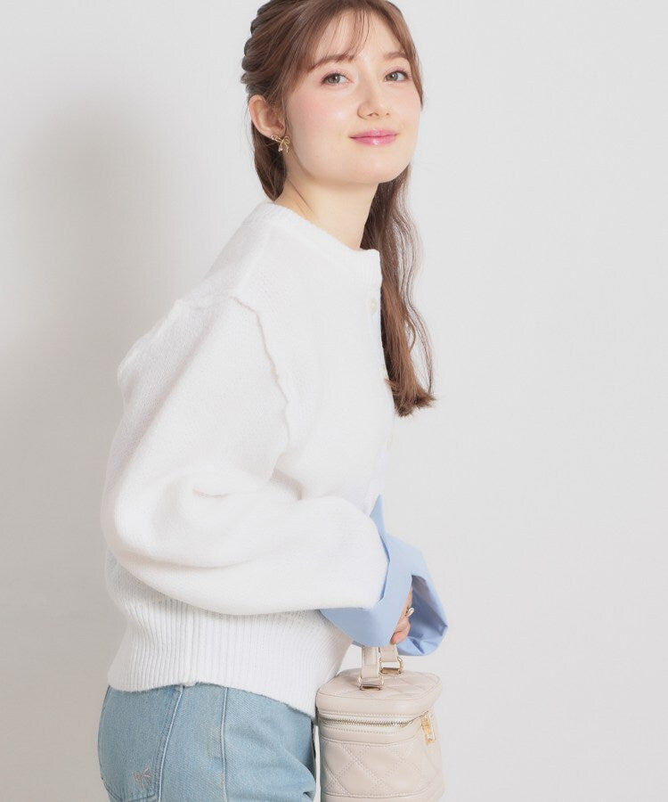 クチュール ブローチ Couture Brooch シャツレイヤード風カーディガン （オフホワイト(003)） オフホワイト(003)