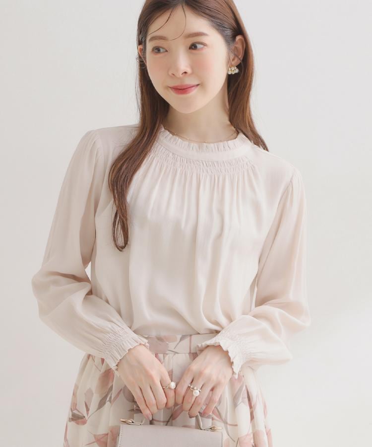 クチュール ブローチ Couture Brooch RTピケ前後2WAYリボン開きブラウス （アイボリー(004)） アイボリー(004)