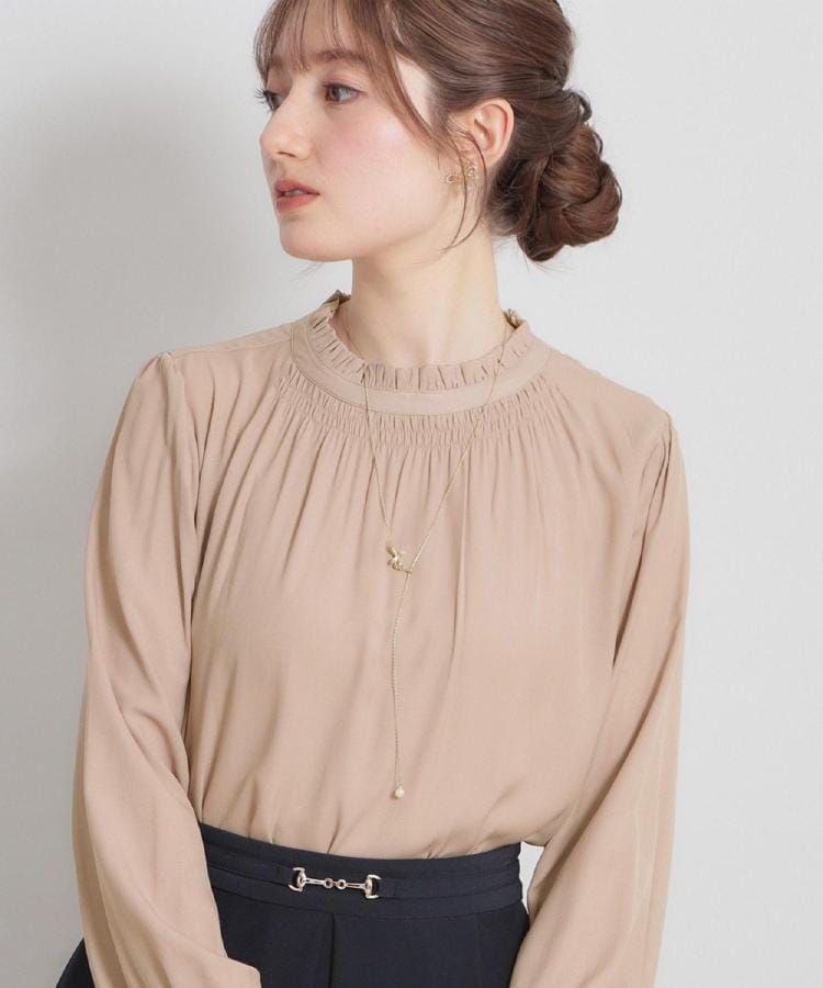 クチュール ブローチ Couture Brooch RTピケ前後2WAYリボン開きブラウス （アイボリー(004)） アイボリー(004)