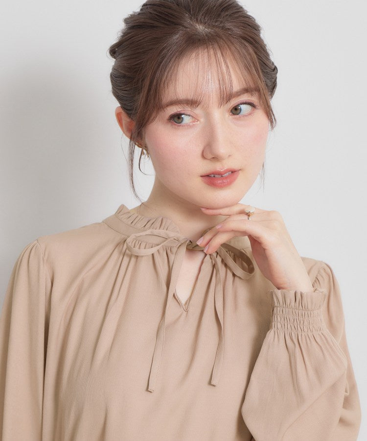 クチュール ブローチ Couture Brooch RTピケ前後2WAYリボン開きブラウス （アイボリー(004)） アイボリー(004)