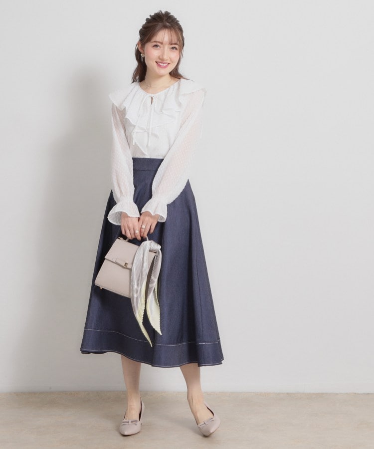 クチュール ブローチ Couture Brooch ラメカットドビーフリルブラウス （ピンク(072)） ピンク(072)