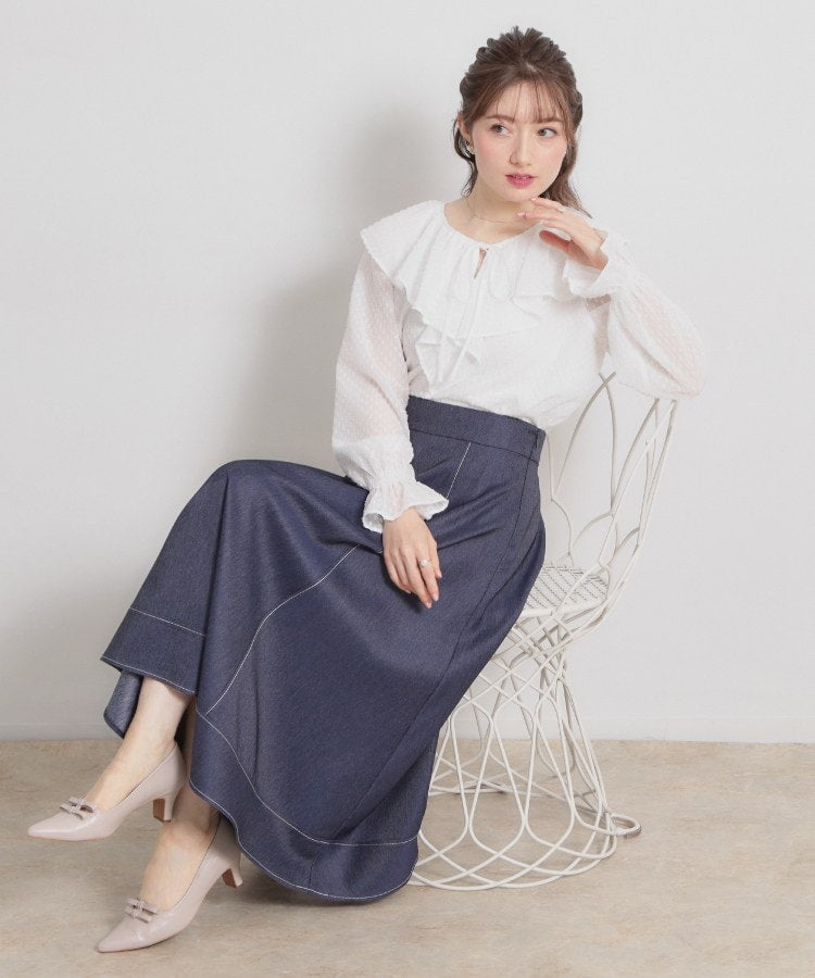 クチュール ブローチ Couture Brooch ラメカットドビーフリルブラウス （ピンク(072)） ピンク(072)