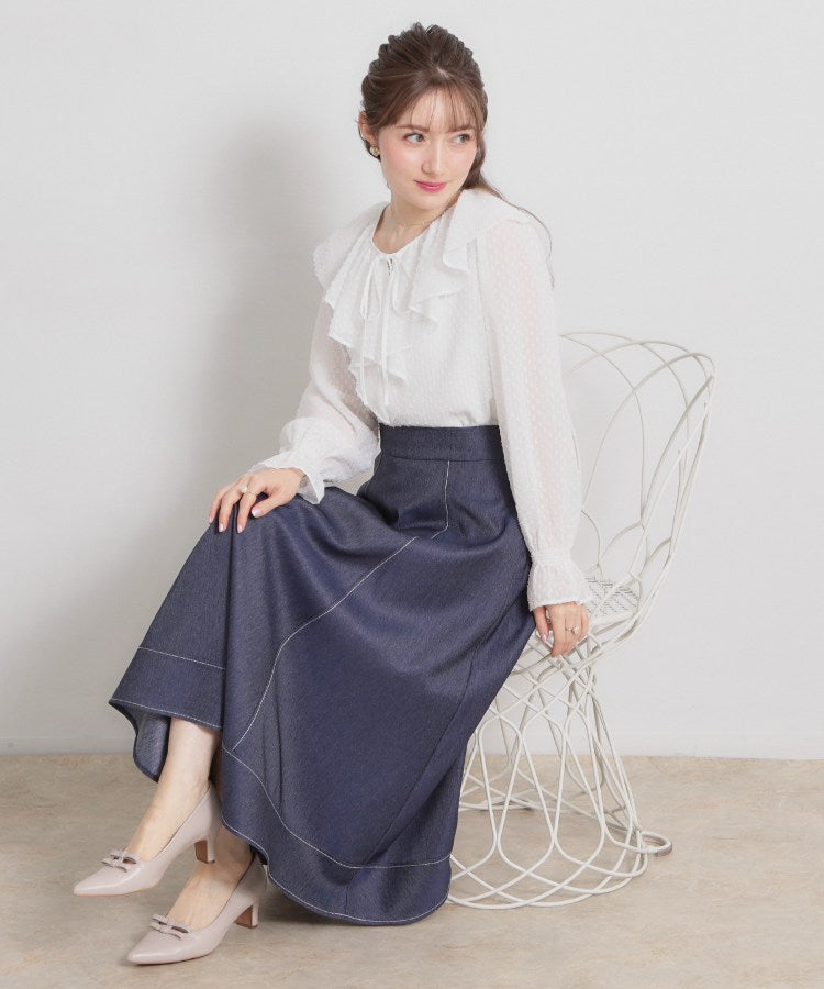 クチュール ブローチ Couture Brooch ラメカットドビーフリルブラウス （ピンク(072)） ピンク(072)