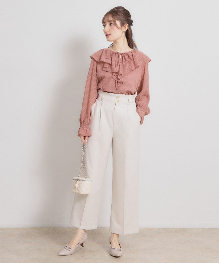 クチュール ブローチ Couture Brooch ラメカットドビーフリルブラウス （ピンク(072)） ピンク(072)