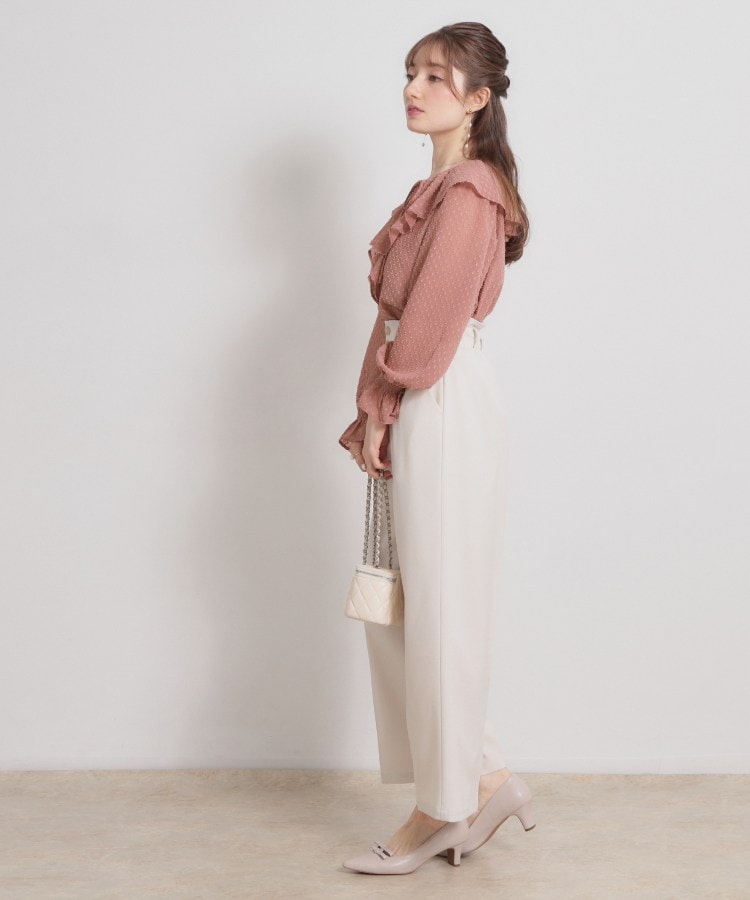 クチュール ブローチ Couture Brooch ラメカットドビーフリルブラウス （ピンク(072)） ピンク(072)