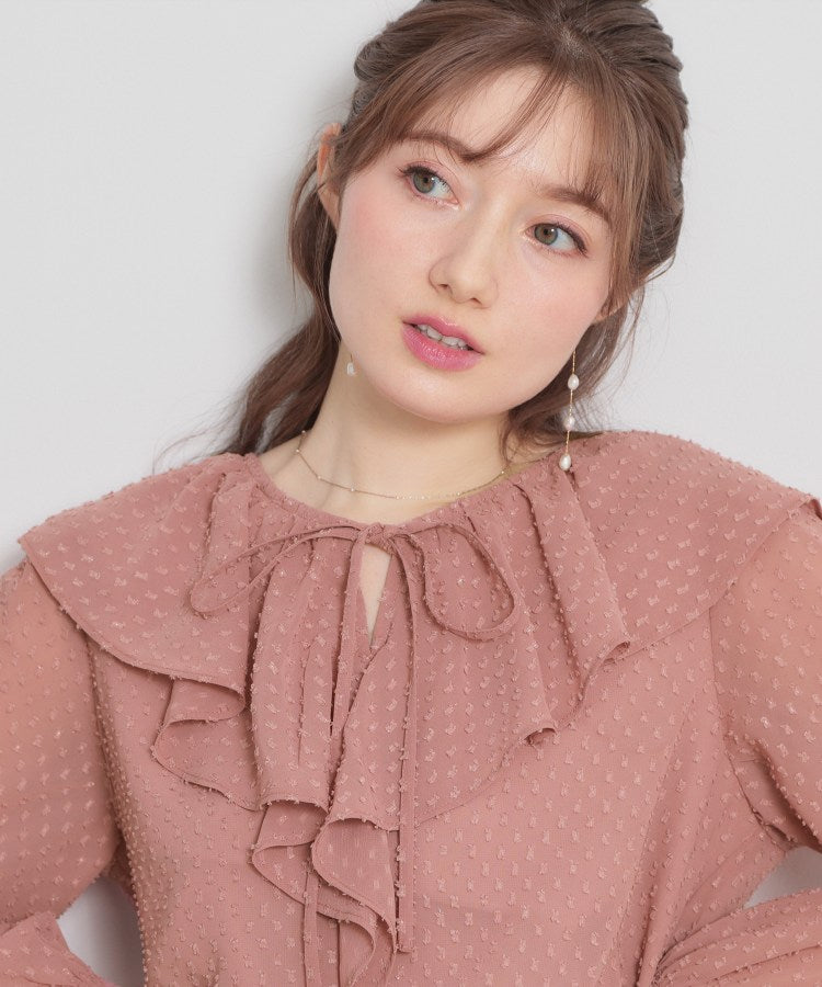 クチュール ブローチ Couture Brooch ラメカットドビーフリルブラウス （ピンク(072)） ピンク(072)