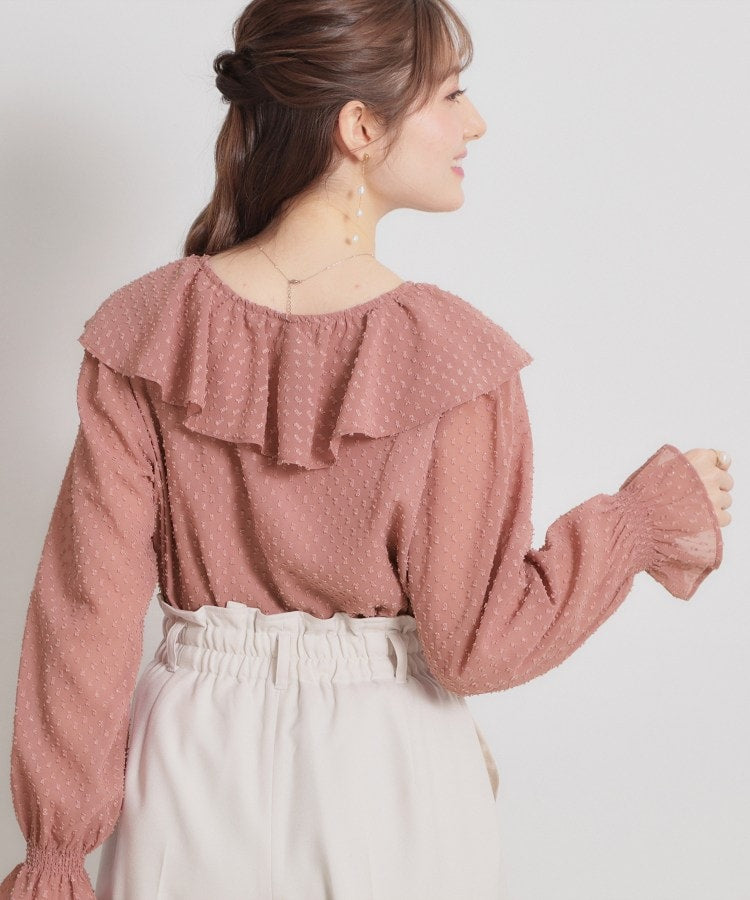 クチュール ブローチ Couture Brooch ラメカットドビーフリルブラウス （ピンク(072)） ピンク(072)