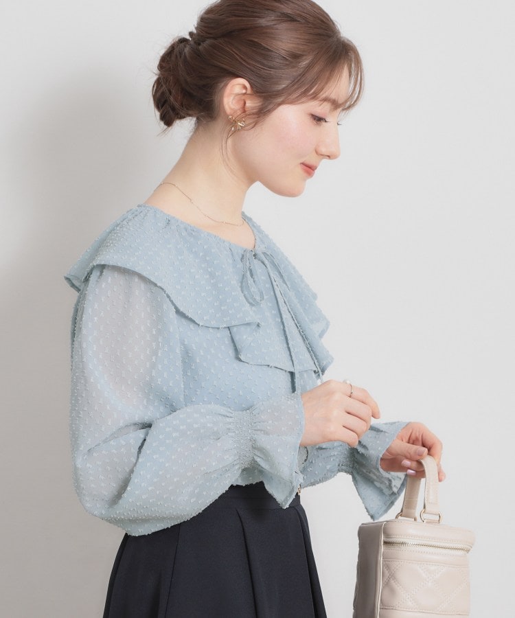 クチュール ブローチ Couture Brooch ラメカットドビーフリルブラウス （ピンク(072)） ピンク(072)