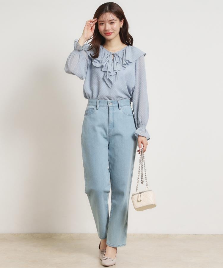 クチュール ブローチ Couture Brooch ラメカットドビーフリルブラウス （ピンク(072)） ピンク(072)