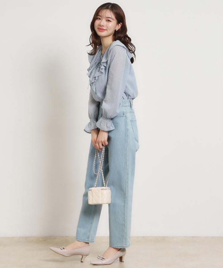 クチュール ブローチ Couture Brooch ラメカットドビーフリルブラウス （ピンク(072)） ピンク(072)