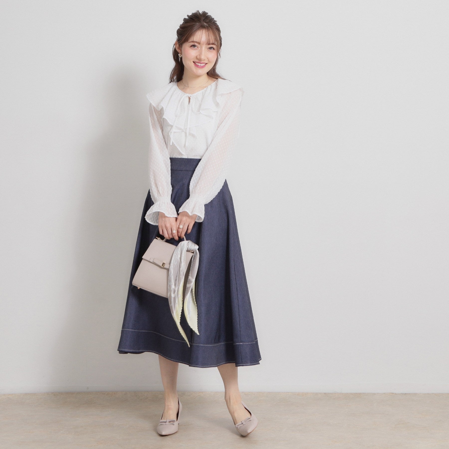 クチュール ブローチ Couture Brooch ラメカットドビーフリルブラウス （ピンク(072)） ピンク(072)