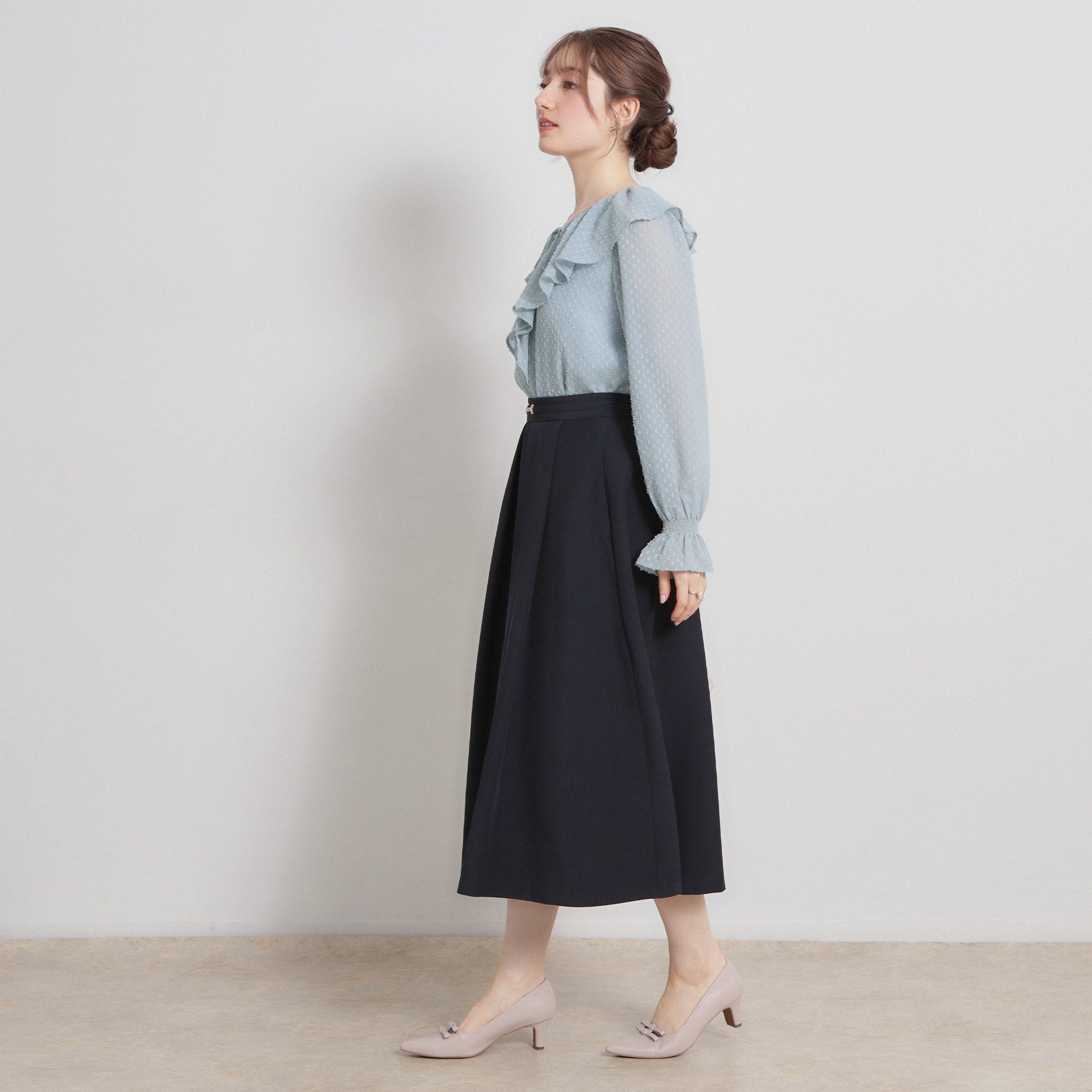 クチュール ブローチ Couture Brooch ラメカットドビーフリルブラウス （ピンク(072)） ピンク(072)