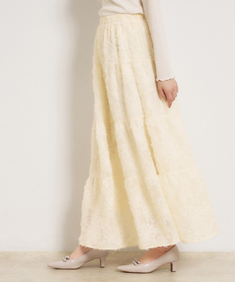 クチュール ブローチ Couture Brooch ティアードフラワーモチーフロングスカート （アイボリー(004)） アイボリー(004)