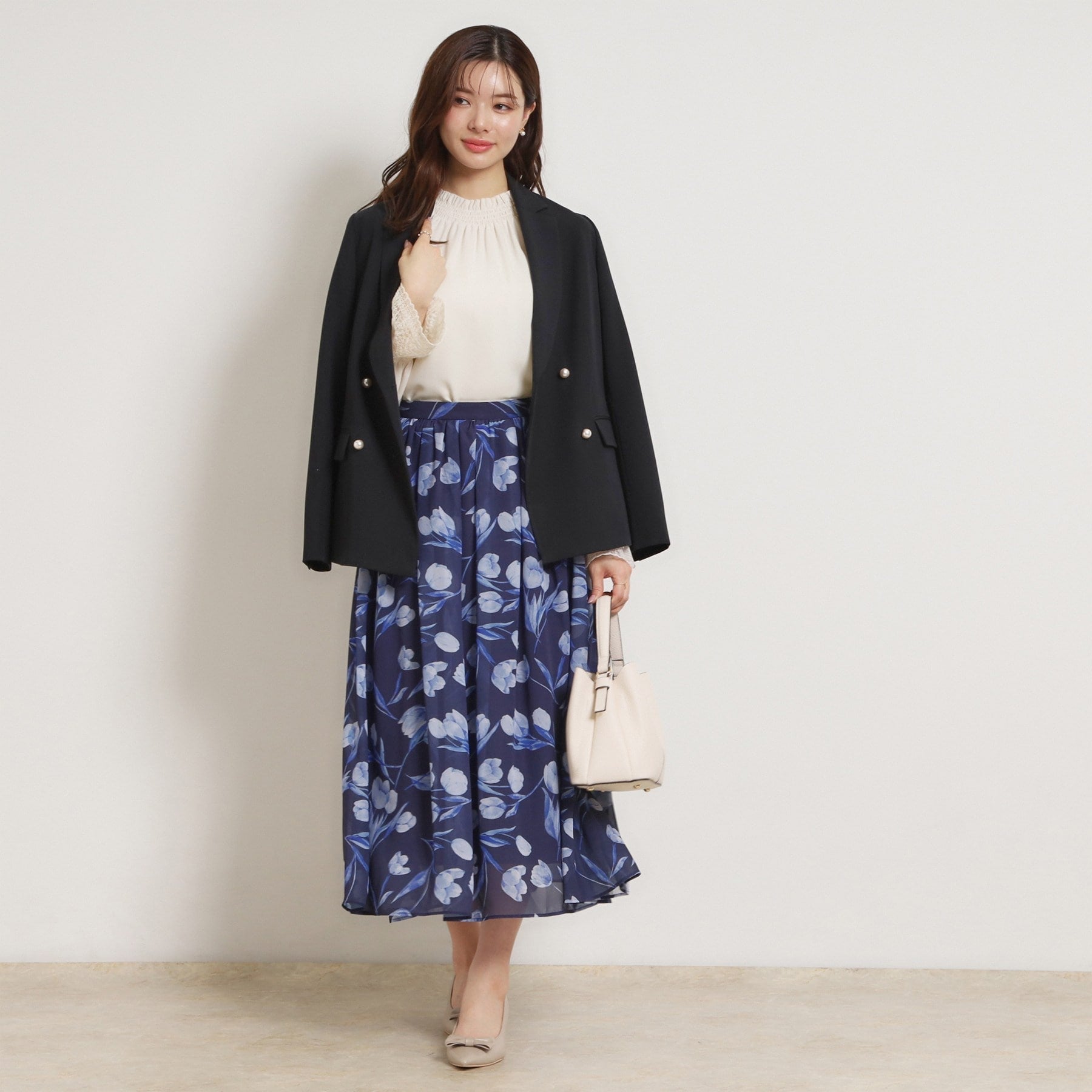 クチュール ブローチ Couture Brooch レースカフスピコシャーリングバックリボンブラウス （ブラック(019)） ブラック(019)