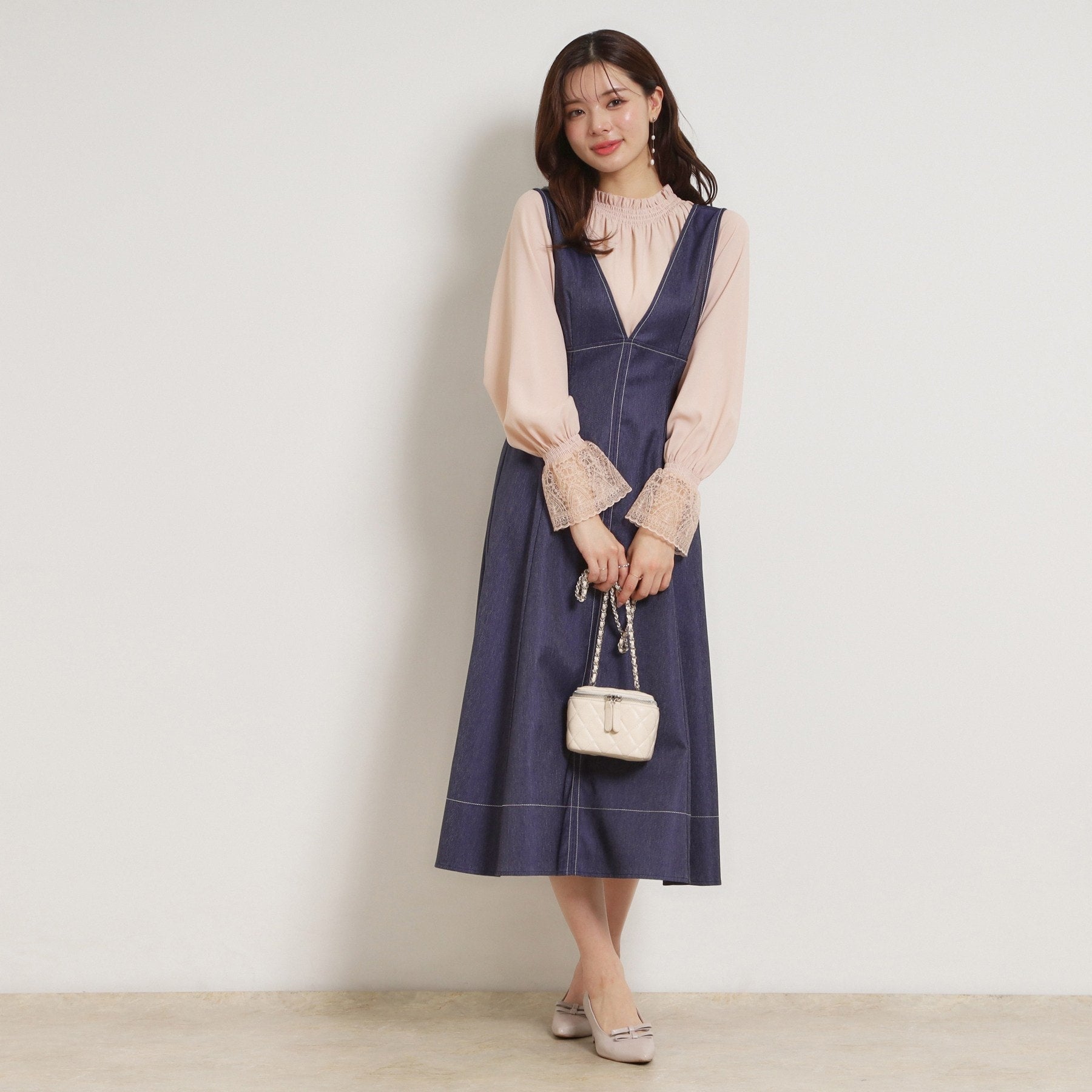 クチュール ブローチ Couture Brooch レースカフスピコシャーリングバックリボンブラウス （ブラック(019)） ブラック(019)