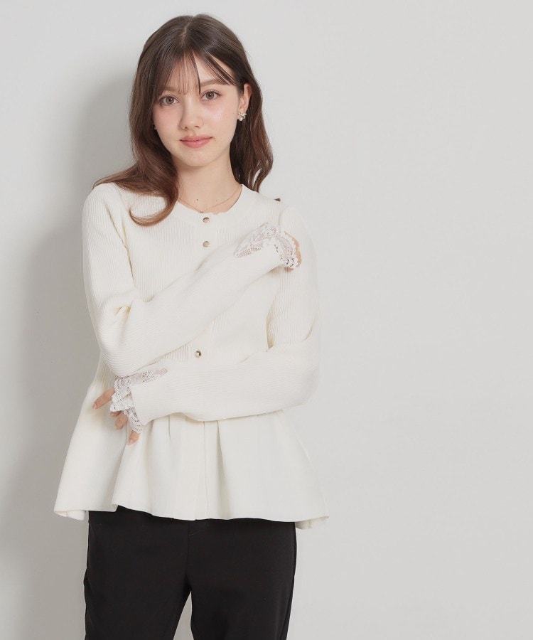 クチュール ブローチ Couture Brooch ペプラムニットカーディ （ブラック(019)） ブラック(019)