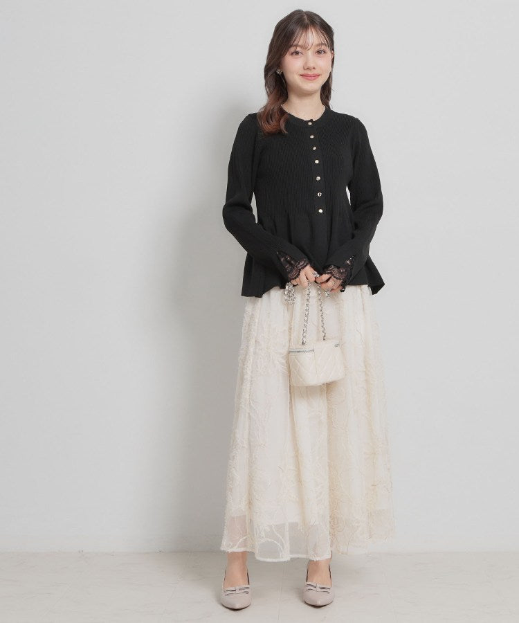 クチュール ブローチ Couture Brooch ペプラムニットカーディ （ブラック(019)） ブラック(019)