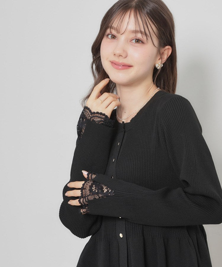 クチュール ブローチ Couture Brooch ペプラムニットカーディ （ブラック(019)） ブラック(019)