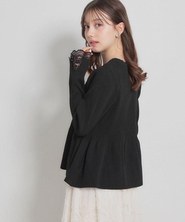 クチュール ブローチ Couture Brooch ペプラムニットカーディ （ブラック(019)） ブラック(019)