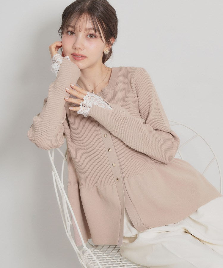 クチュール ブローチ Couture Brooch ペプラムニットカーディ （ピンク(072)） ピンク(072)