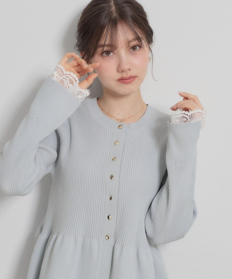 クチュール ブローチ Couture Brooch ペプラムニットカーディ （サックスブルー(090)） サックスブルー(090)