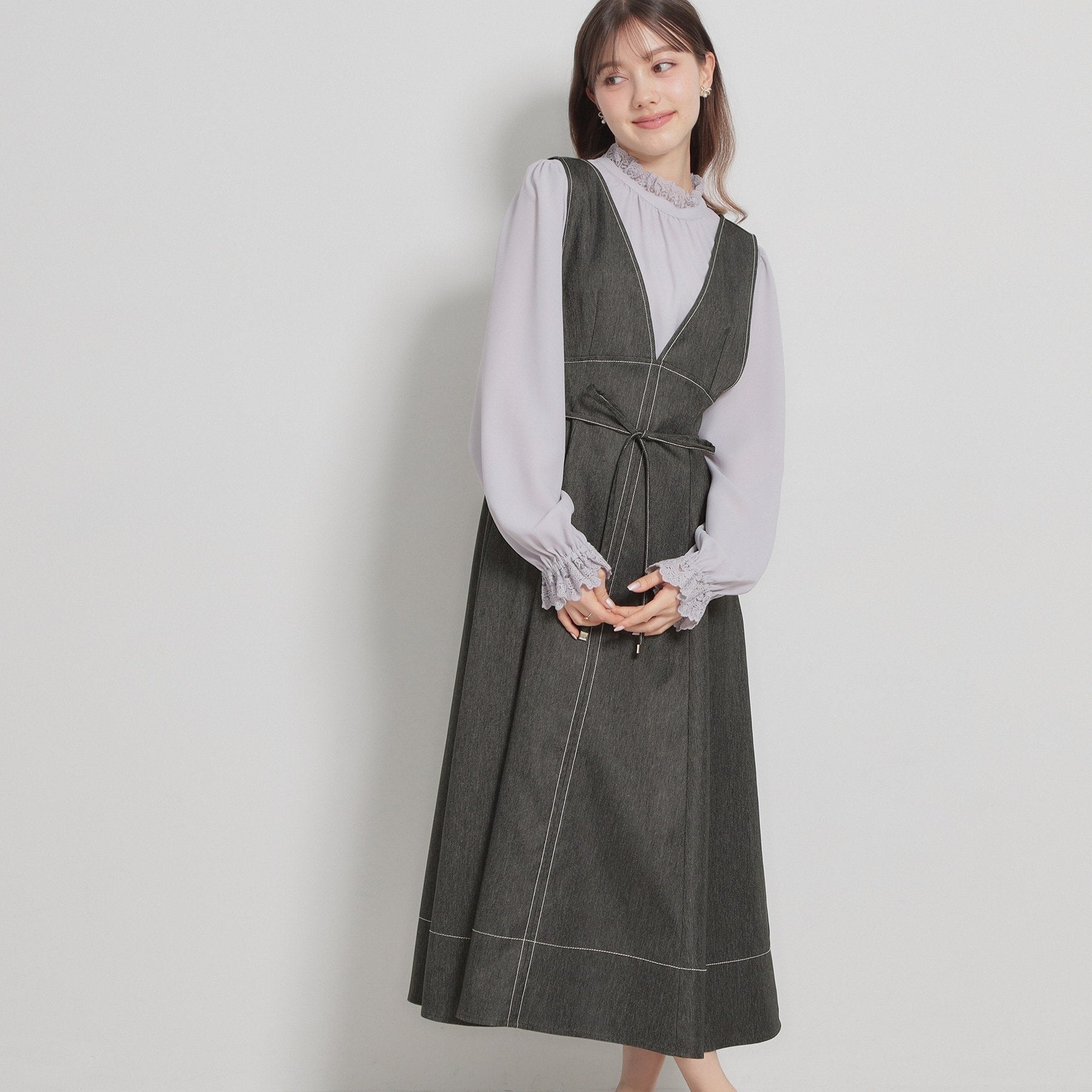 クチュール ブローチ Couture Brooch デニムライク細リボンジャンスカ （ブラック(019)） ブラック(019)