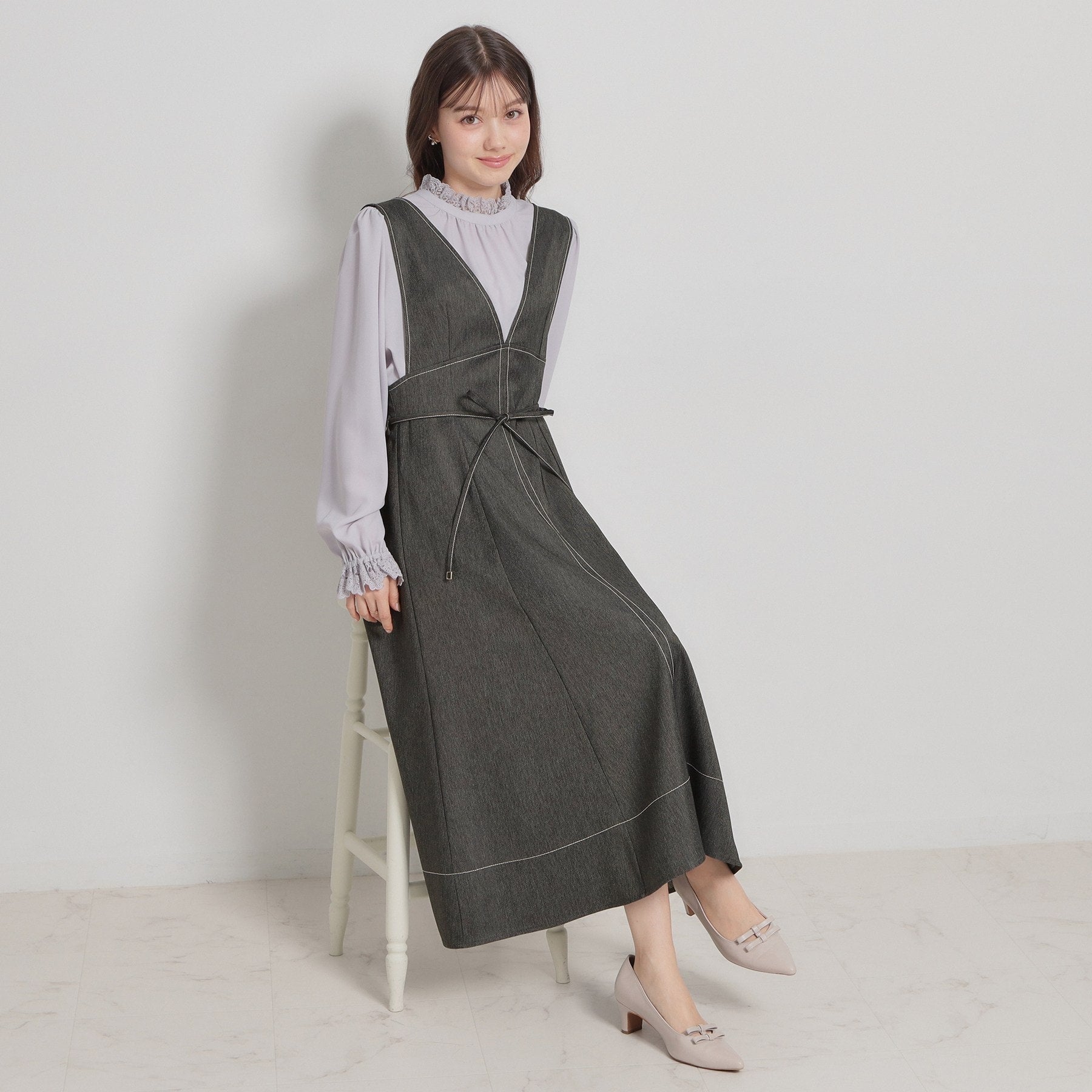 クチュール ブローチ Couture Brooch デニムライク細リボンジャンスカ （ブラック(019)） ブラック(019)