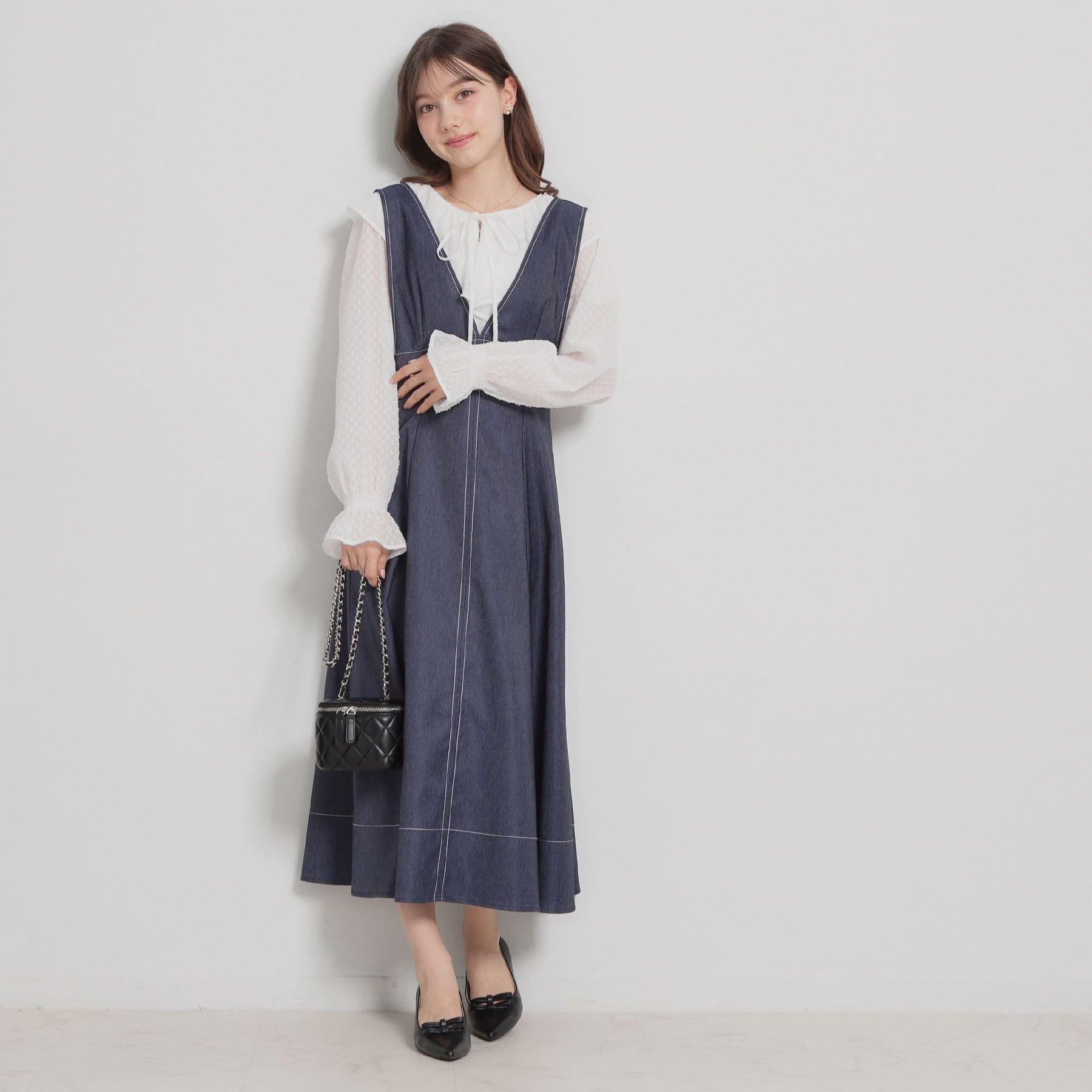 クチュール ブローチ Couture Brooch デニムライク細リボンジャンスカ （ブラック(019)） ブラック(019)