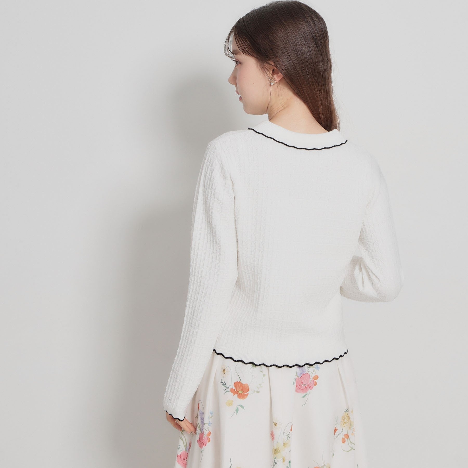 クチュール ブローチ Couture Brooch ビジュー釦ポロニット （オフホワイト(003)） オフホワイト(003)