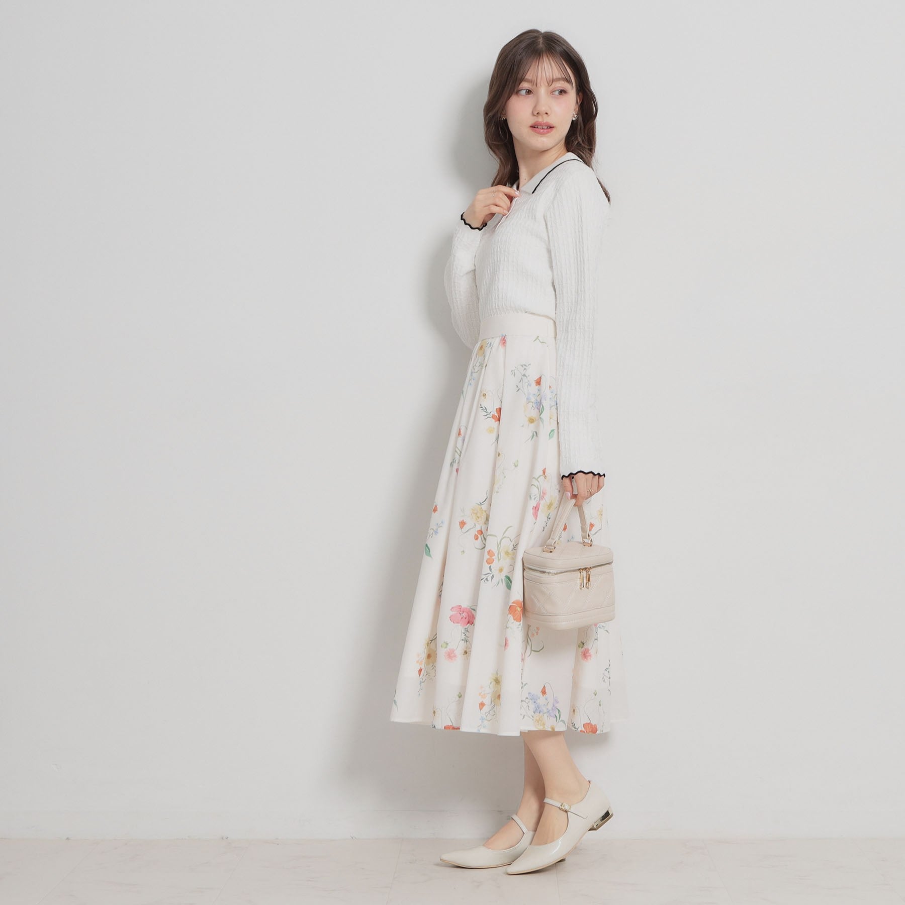 クチュール ブローチ Couture Brooch ビジュー釦ポロニット （オフホワイト(003)） オフホワイト(003)