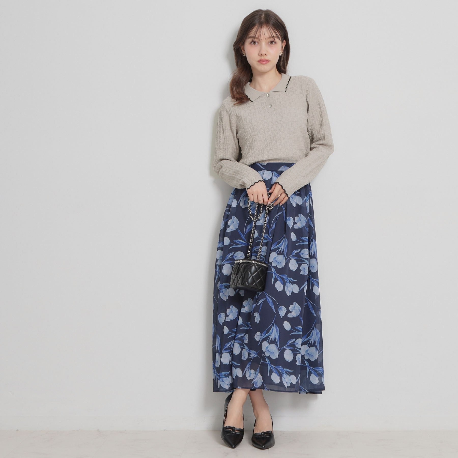 クチュール ブローチ Couture Brooch ビジュー釦ポロニット （オフホワイト(003)） オフホワイト(003)