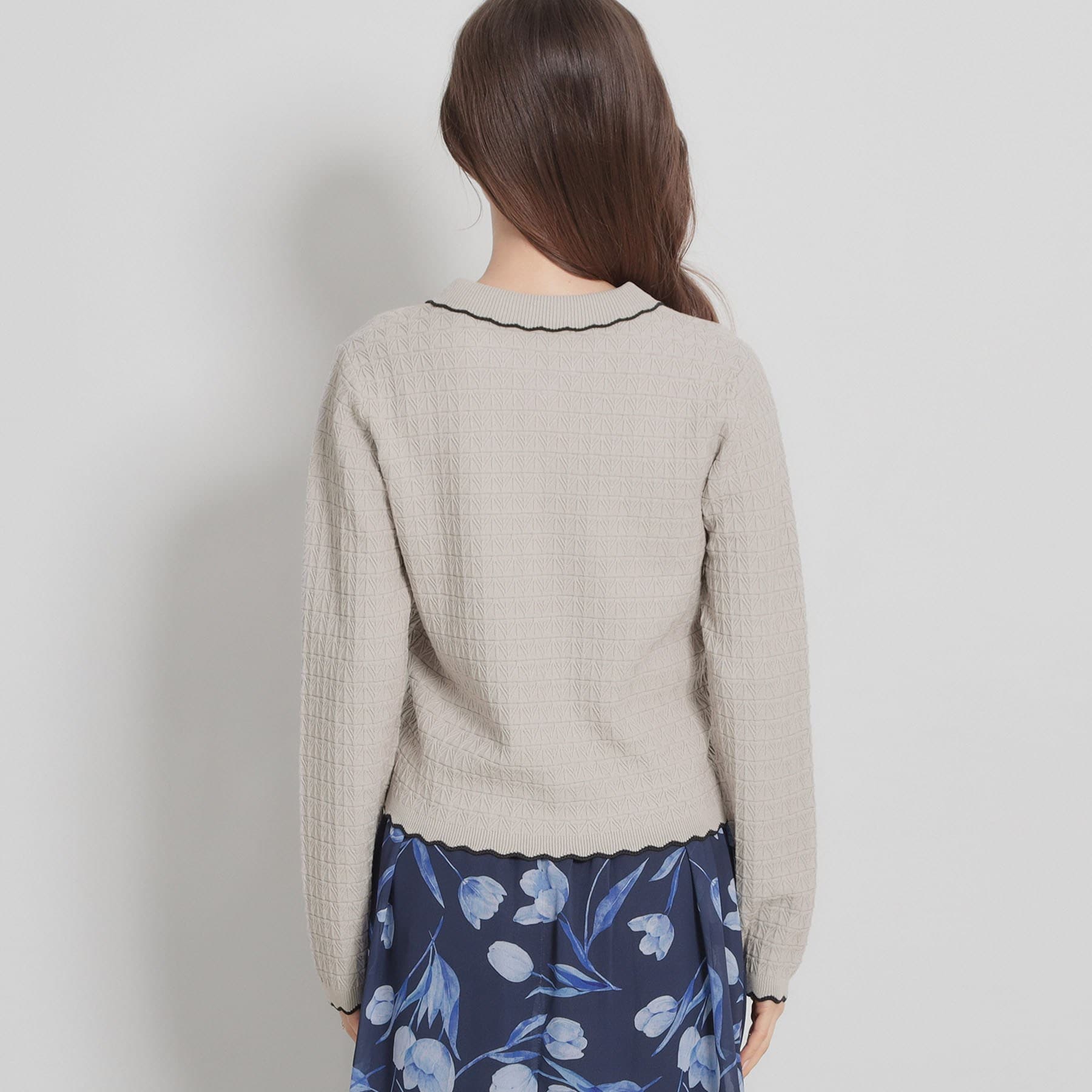 クチュール ブローチ Couture Brooch ビジュー釦ポロニット （オフホワイト(003)） オフホワイト(003)