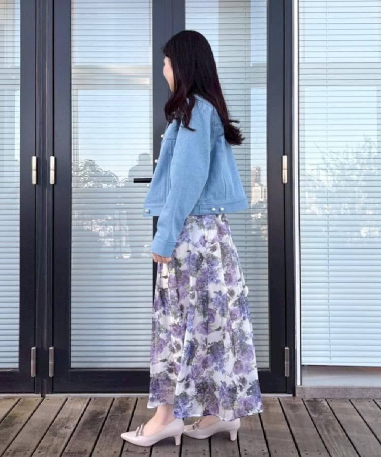 クチュール ブローチ Couture Brooch パール調ボタンデニムジャケット （ブルー(091)） ブルー(091)