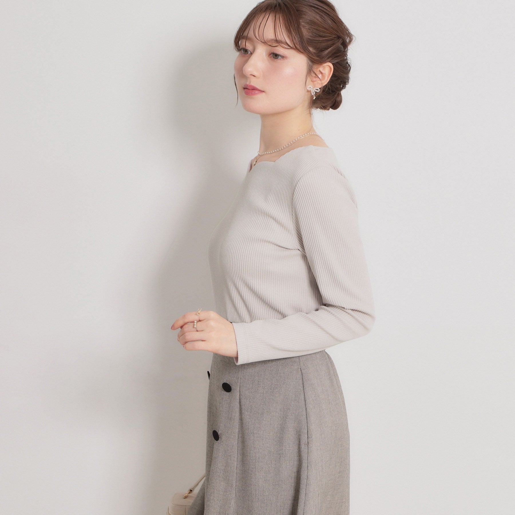 クチュール ブローチ Couture Brooch ハートネックテレコプルオーバー （ピンクベージュ(053)） ピンクベージュ(053)