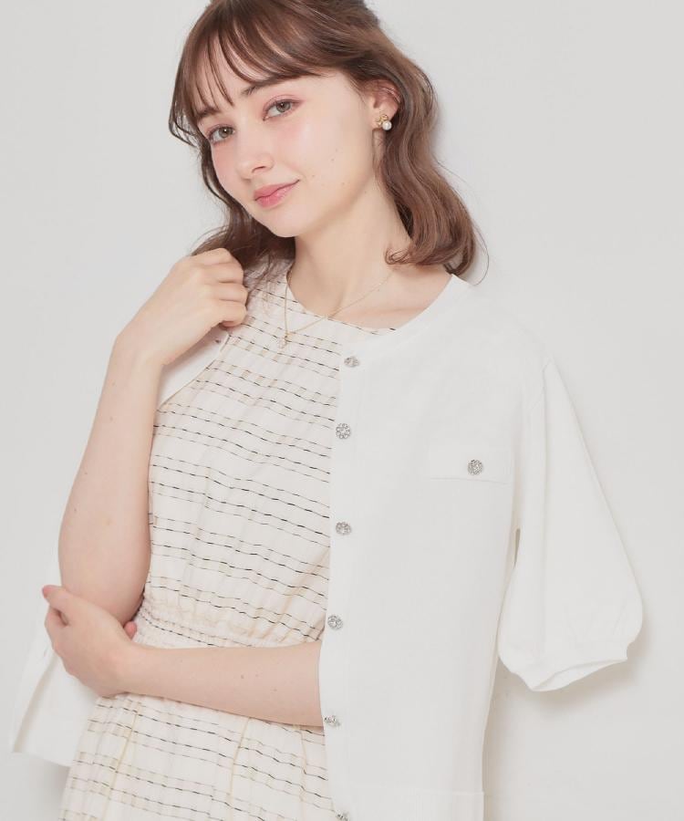 クチュール ブローチ Couture Brooch ビジューボタンカーディガン （ネイビー(094)） ネイビー(094)