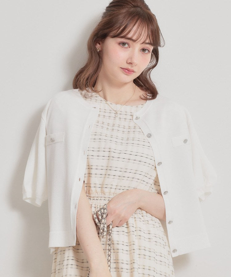 クチュール ブローチ Couture Brooch ビジューボタンカーディガン （ネイビー(094)） ネイビー(094)