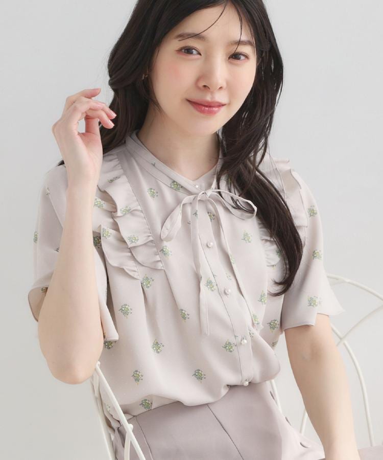 クチュール ブローチ Couture Brooch ドットフラワーブラウス （ライトグレー(011)） ライトグレー(011)