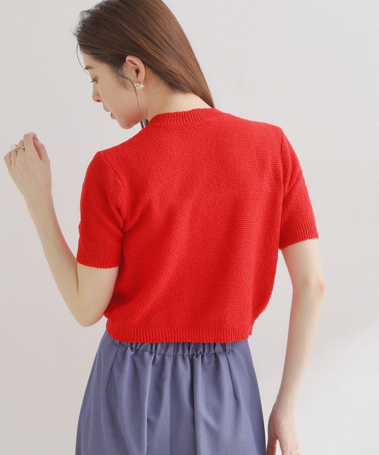クチュール ブローチ Couture Brooch ポケット付き半袖カーディガン （ネイビー(094)） ネイビー(094)